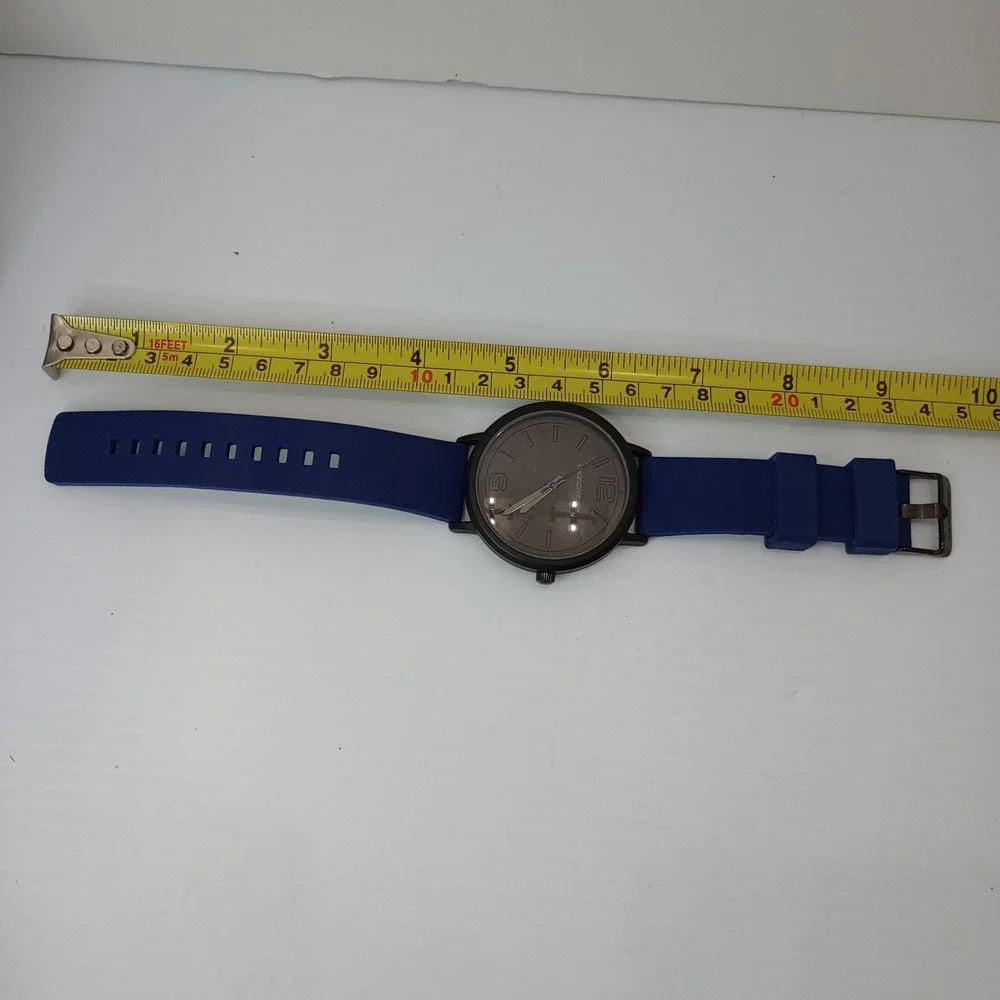 Skechers SR5122W Men 46mm Black & Blue Silicone Watch Japan Movement New Battery